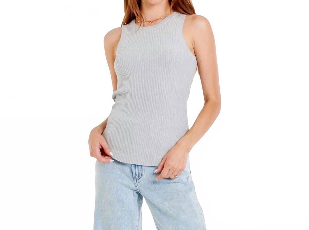 NEW ANOTHER LOVE cora rib tank top in grey